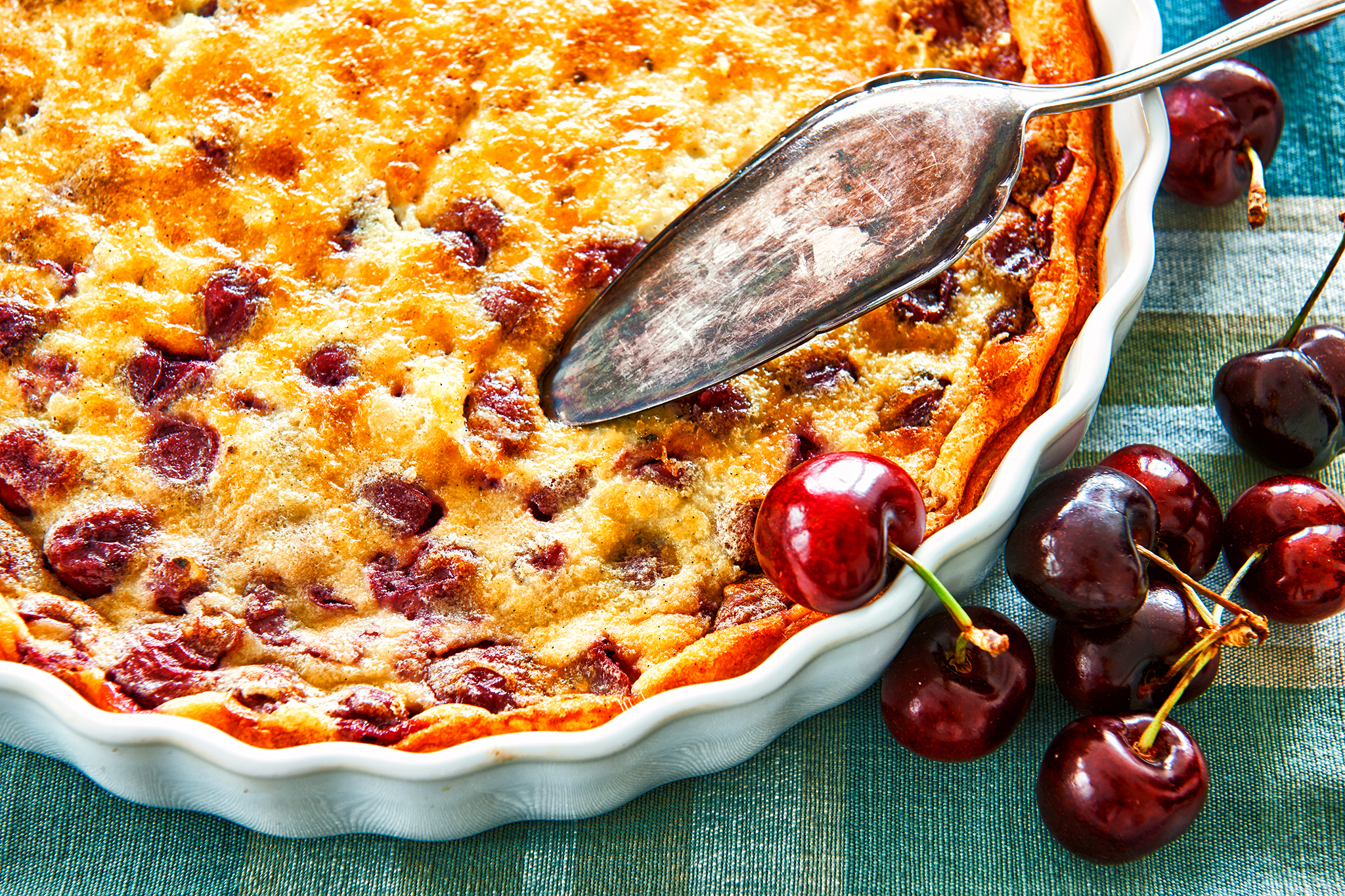 Clafoutis aux cerises mit Safran-Creme