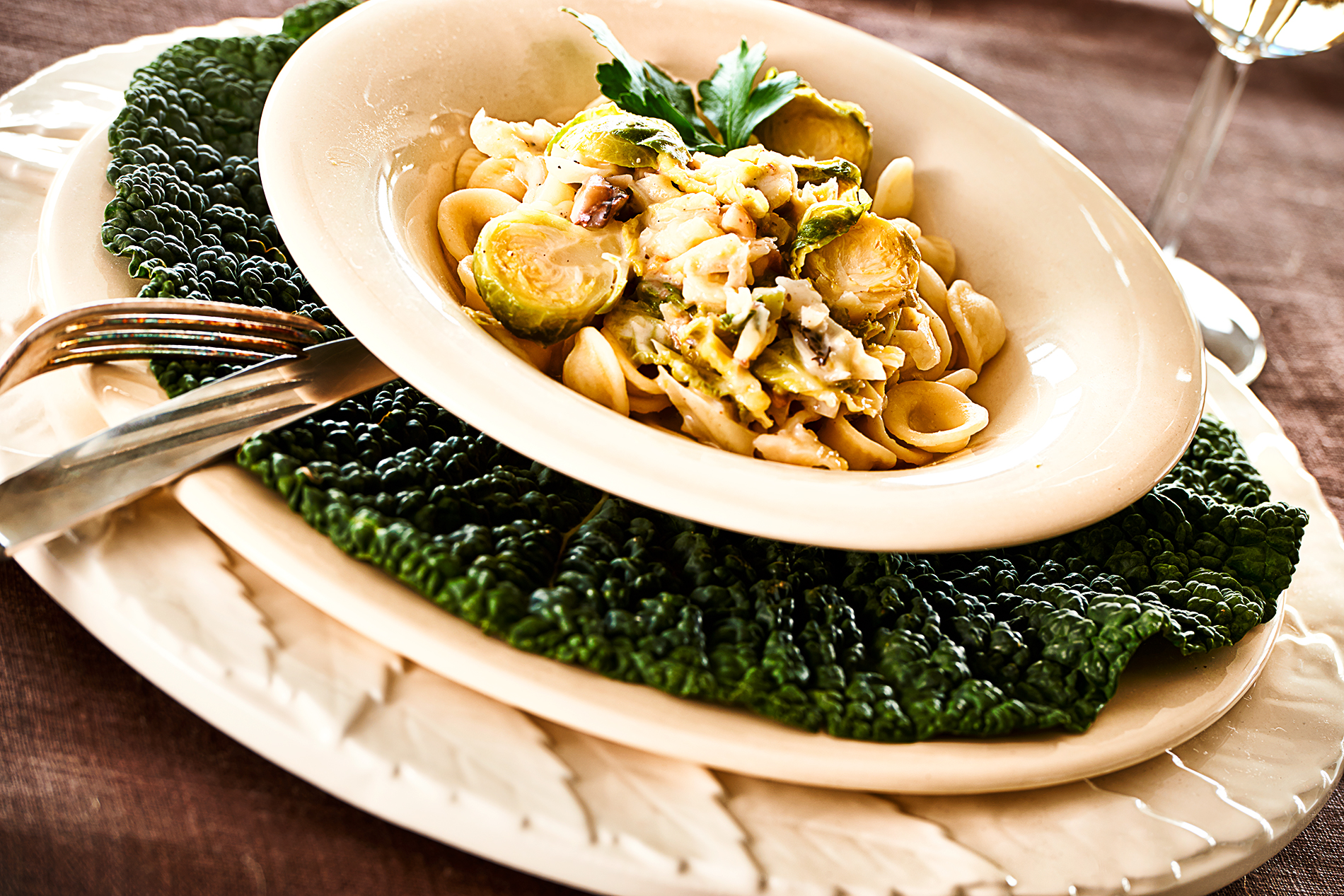 Orecchiette mit Rosenkohl und Wirsing