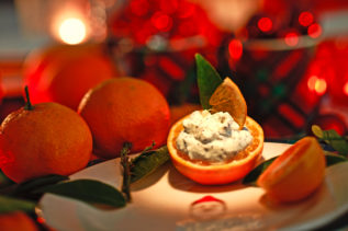 Mohn-Marzipan-Creme mit marinierten Mandarinen